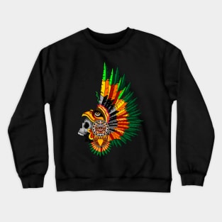 Aztec Eagle Warrior Skull Mask Crewneck Sweatshirt